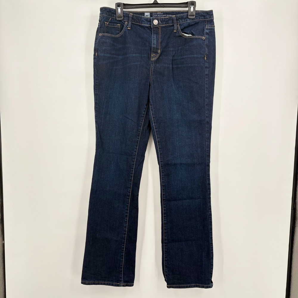 Mossimo Curvy Bootcut Jeans Womens 12R Dark Wash Premium Denim Stretch Indigo